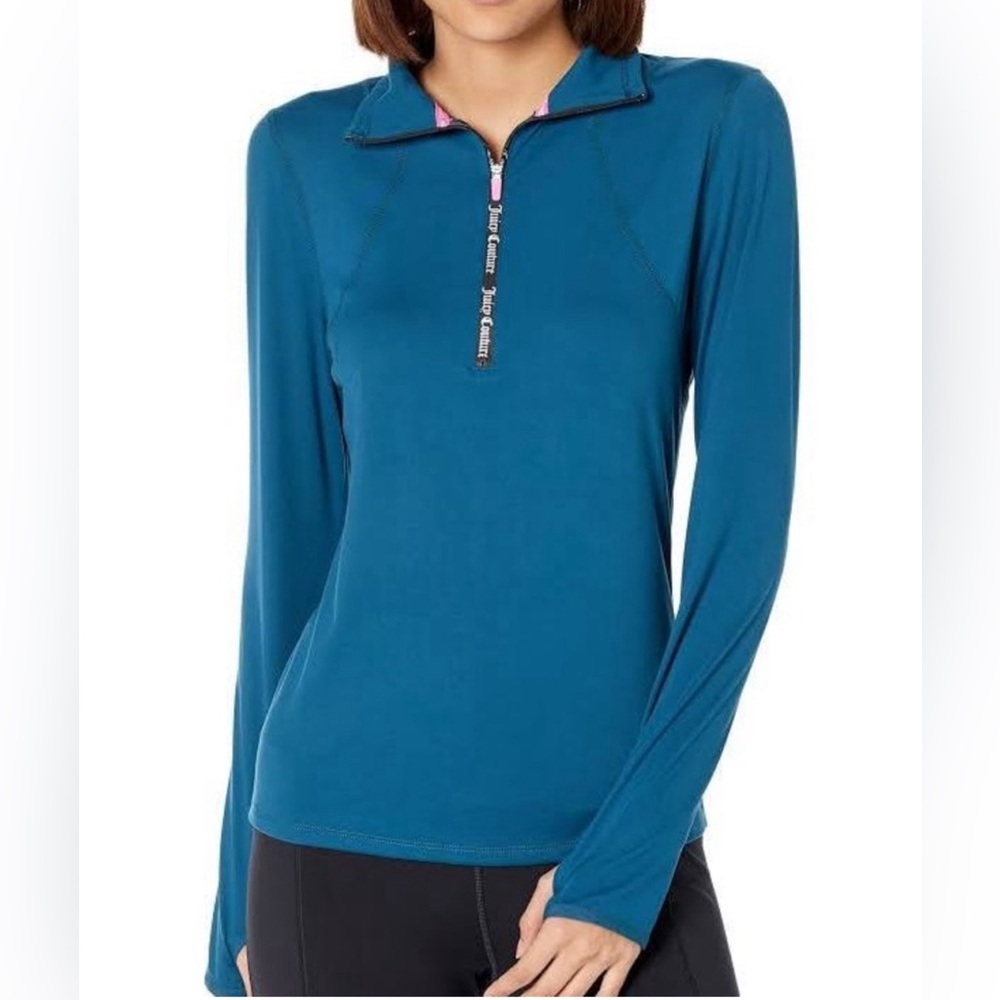 Juicy Couture Logo Quarter Zip Run Top